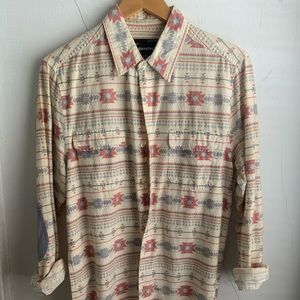 Topman Ivory Aztec Shirt Medium